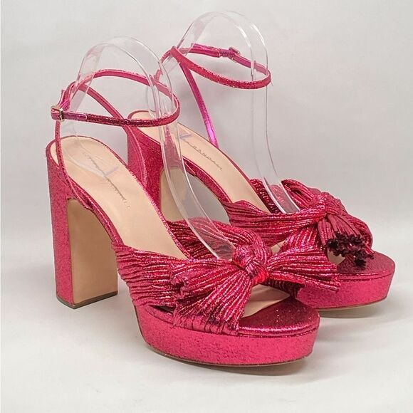 Loeffler Randall  Natalia Pleated Bow Platform Sandals size 11 - Picture 2 of 13